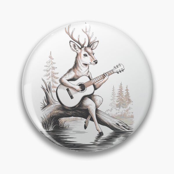 Item preview, Deer with Acoustic Guitar - National Guitar Day designed and sold by Art-Arcade6.
