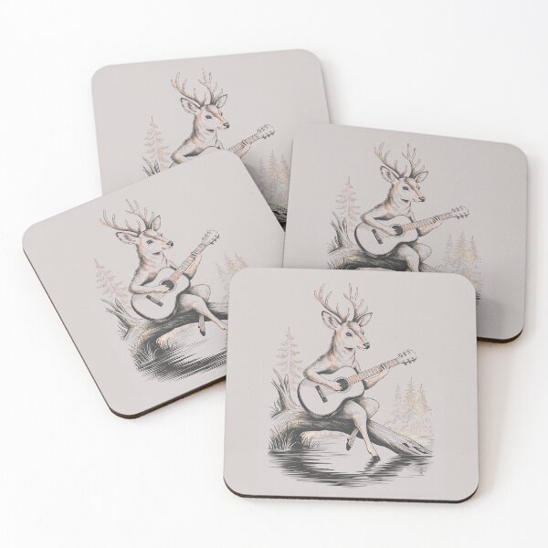 Item preview, Deer with Acoustic Guitar - National Guitar Day designed and sold by Art-Arcade6.