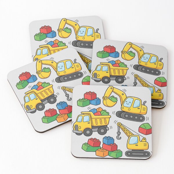 Item preview, Little Builder's Construction Team - Cute Excavator, Dump Truck and Crane Art designed and sold by HappySproutArt.