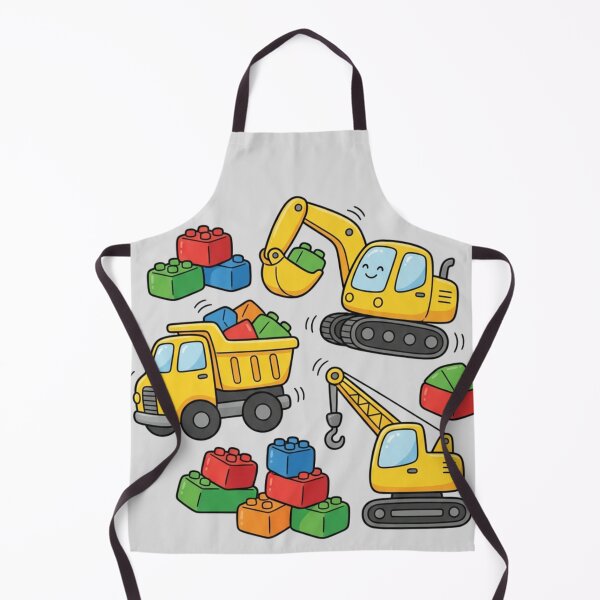 Item preview, Little Builder's Construction Team - Cute Excavator, Dump Truck and Crane Art designed and sold by HappySproutArt.