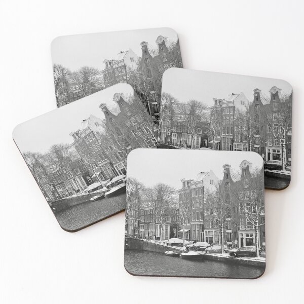 Item preview, Amsterdam, Prinsengracht with Westertoren in the snow designed and sold by Amsterdam-Pan.