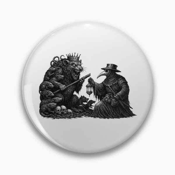Item preview, Plague Rat King vs Plague Doctor – Dark Plaguecore Medieval Horror Etching Art designed and sold by Design by Anthony .