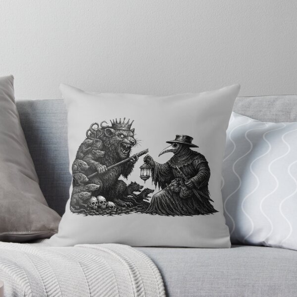 Item preview, Plague Rat King vs Plague Doctor – Dark Plaguecore Medieval Horror Etching Art designed and sold by Design by Anthony .