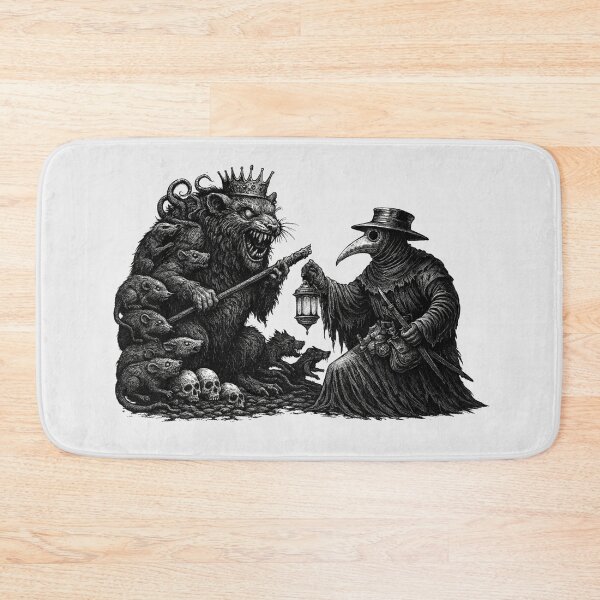 Item preview, Plague Rat King vs Plague Doctor – Dark Plaguecore Medieval Horror Etching Art designed and sold by Design by Anthony .