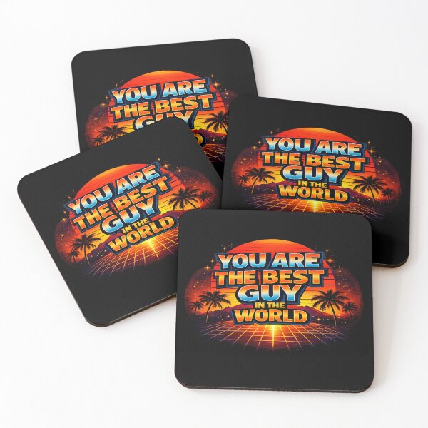 Item preview, You Are The Best Guy In The World – Retro Synthwave Sunset Gift for Boyfriend, Husband, Dad | Motivational Typography T-Shirt designed and sold by QYNOX.