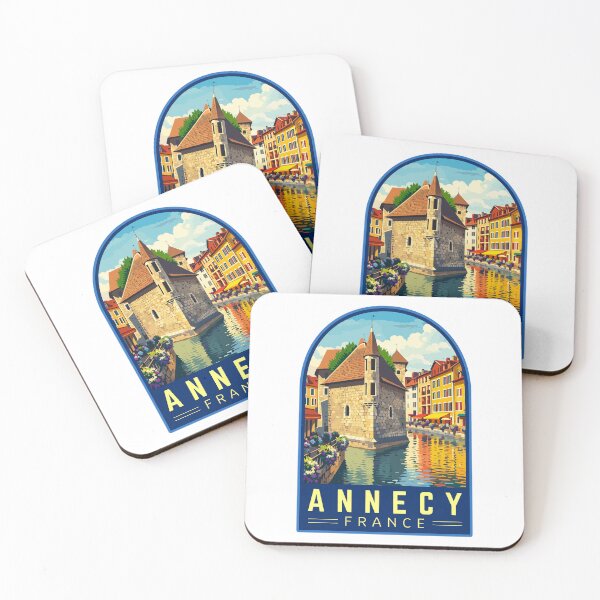 Item preview, Annecy in Haute-Savoie, France, Vintage Travel Art Emblem designed and sold by MaateoDesign.