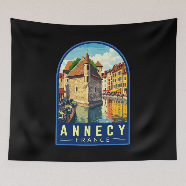 Item preview, Annecy in Haute-Savoie, France, Vintage Travel Art Emblem designed and sold by MaateoDesign.