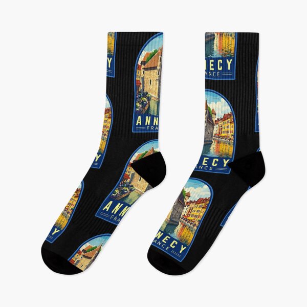 Item preview, Annecy in Haute-Savoie, France, Vintage Travel Art Emblem designed and sold by MaateoDesign.