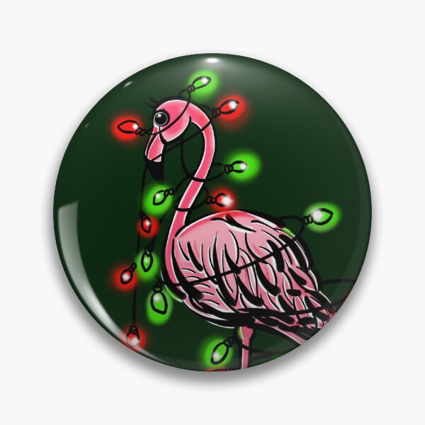 Item preview, Christmas Flamingo, pink tropical holiday bird red green christmas lights designed and sold by hollycooper.