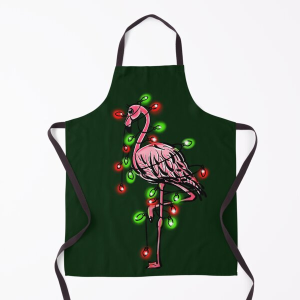 Item preview, Christmas Flamingo, pink tropical holiday bird red green christmas lights designed and sold by hollycooper.