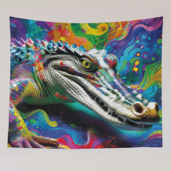 Artikelvorschau, Chromatic Crocodile – Wild Power Art entworfen und verkauft von Becky-Poppins.