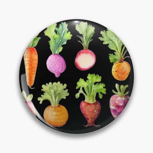 Item preview,  Watercolor root vegetable pattern, carrots, beets, radishes, parsnips, rutabagas, potatoes  designed and sold by hollycooper.