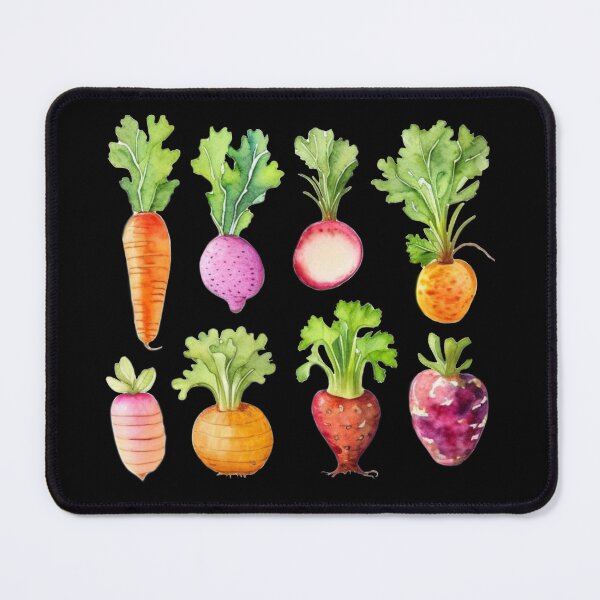 Item preview,  Watercolor root vegetable pattern, carrots, beets, radishes, parsnips, rutabagas, potatoes  designed and sold by hollycooper.