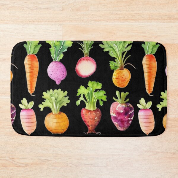 Item preview,  Watercolor root vegetable pattern, carrots, beets, radishes, parsnips, rutabagas, potatoes  designed and sold by hollycooper.