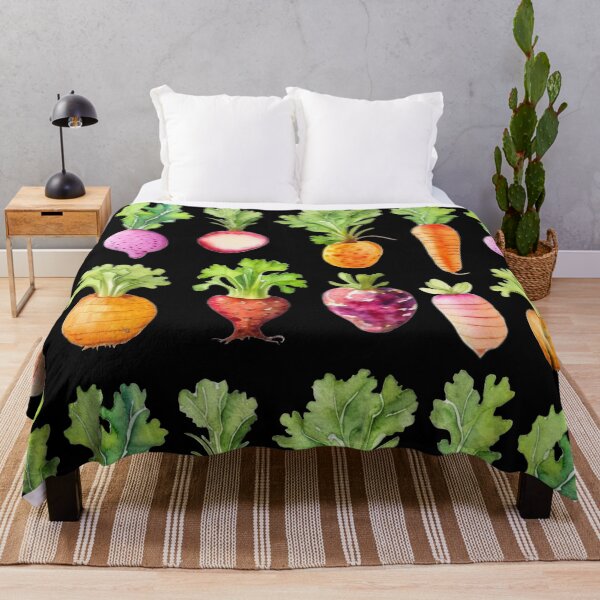 Item preview,  Watercolor root vegetable pattern, carrots, beets, radishes, parsnips, rutabagas, potatoes  designed and sold by hollycooper.