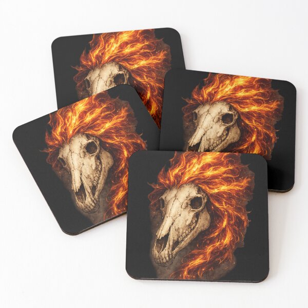 Item preview, horse skull with a fiery mane designed and sold by VitSArt.