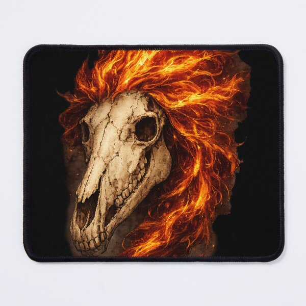 Item preview, horse skull with a fiery mane designed and sold by VitSArt.