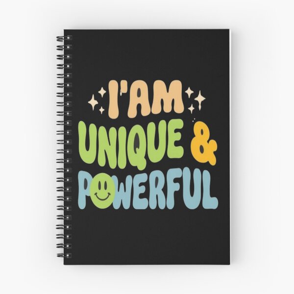 Item preview, Uplifting "I'm Unique & Powerful" Colorful Motivational Quote Design for Apparel, Stickers & Gifts designed and sold by Bright Nest Studio.