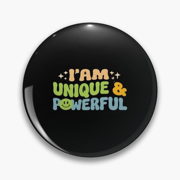 Item preview, Uplifting "I'm Unique & Powerful" Colorful Motivational Quote Design for Apparel, Stickers & Gifts designed and sold by Bright Nest Studio.