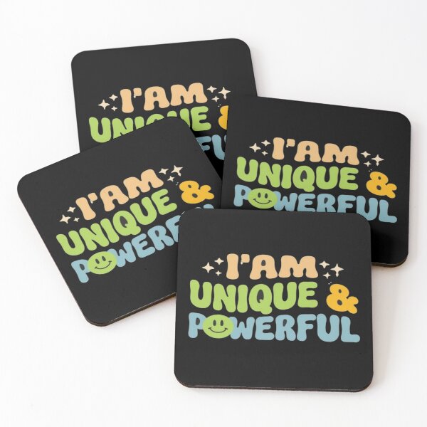 Item preview, Uplifting "I'm Unique & Powerful" Colorful Motivational Quote Design for Apparel, Stickers & Gifts designed and sold by Bright Nest Studio.