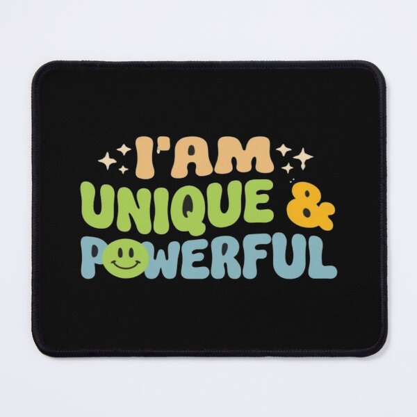 Item preview, Uplifting "I'm Unique & Powerful" Colorful Motivational Quote Design for Apparel, Stickers & Gifts designed and sold by Bright Nest Studio.