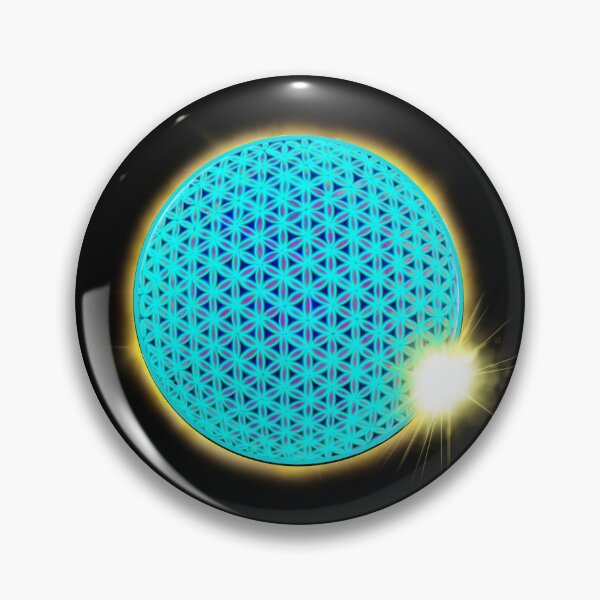 Item preview, Total solar eclipse Neon blue flower of life scared geometry, zen life  designed and sold by hollycooper.