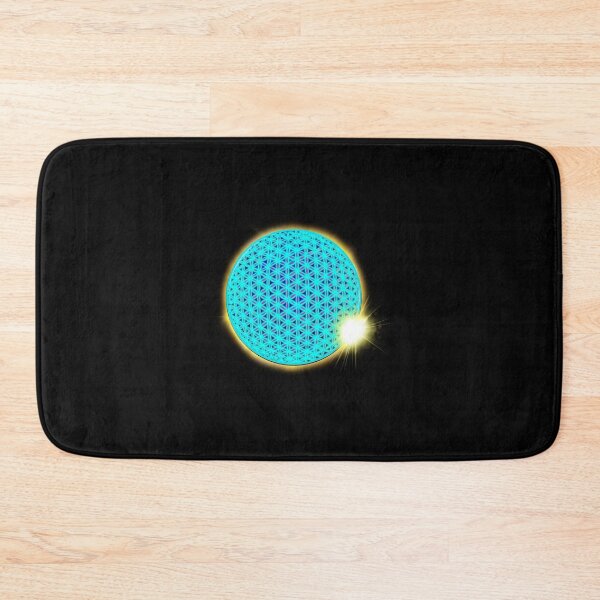 Item preview, Total solar eclipse Neon blue flower of life scared geometry, zen life  designed and sold by hollycooper.
