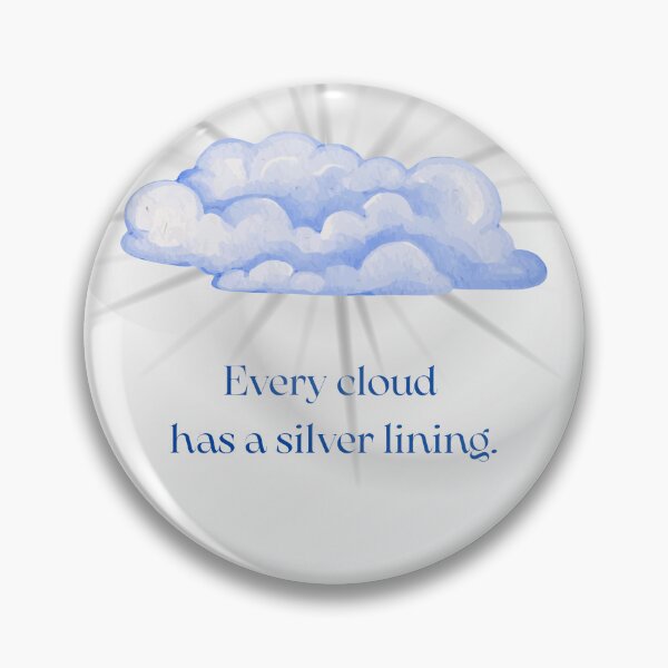 Item preview, Every Cloud Has a Silver Lining - Aesthetic Watercolor Quote Art designed and sold by VelaStudioCo.