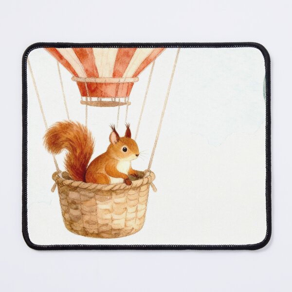 Item preview, Woodland Friends Hot Air Balloon Adventure - Watercolor Nursery Art designed and sold by HappySproutArt.