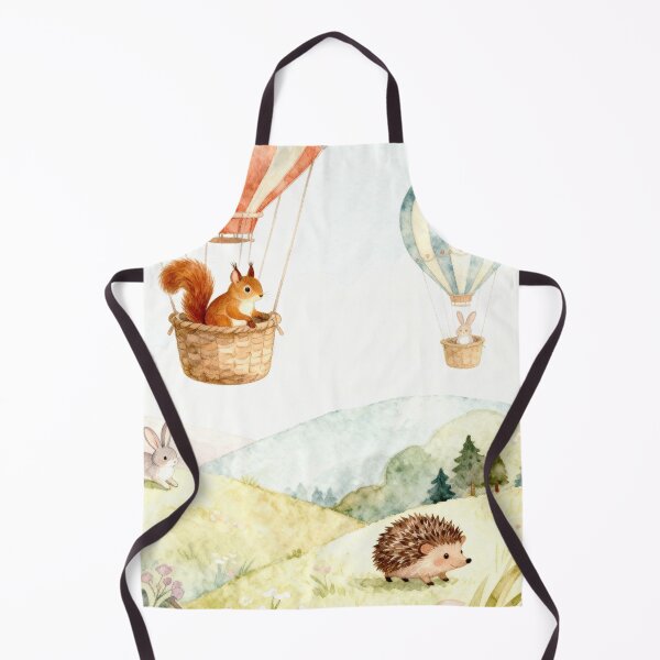 Item preview, Woodland Friends Hot Air Balloon Adventure - Watercolor Nursery Art designed and sold by HappySproutArt.