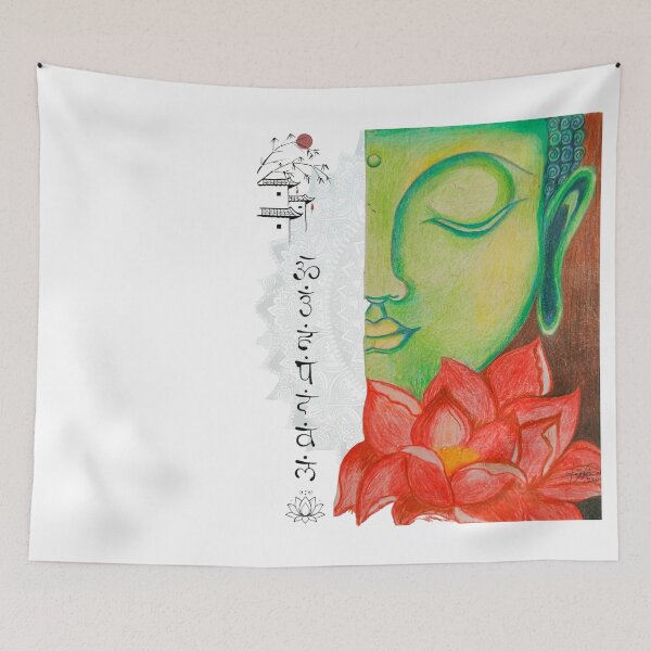Item preview, Buddha meditation with lotus  hand made artwork designed and sold by Unstocks.