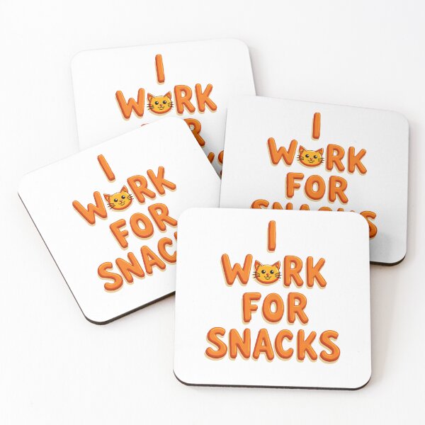 Item preview, I Work for Snacks – Funny Cat Developer Humor for Programmers & Cat Lovers designed and sold by FeelFreeStore.