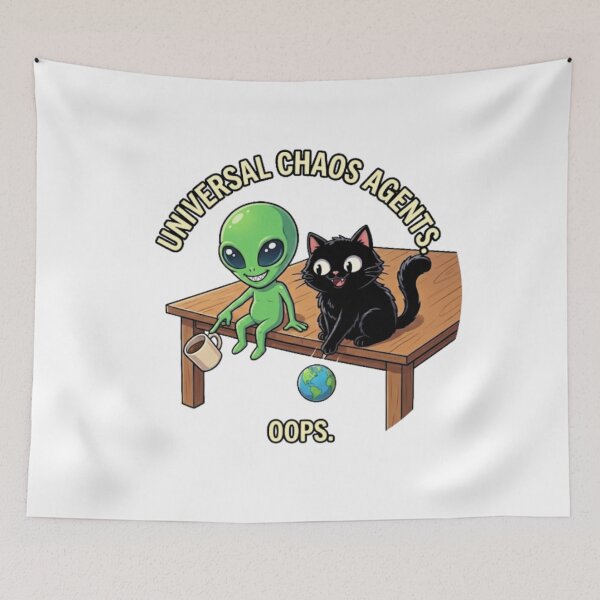 Item preview, Alien Cat Universal Chaos Funny Design designed and sold by NOVALOOMARCH.