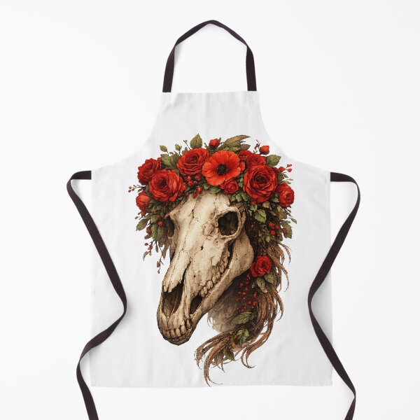Item preview, horse skull in a flower wreath designed and sold by VitSArt.