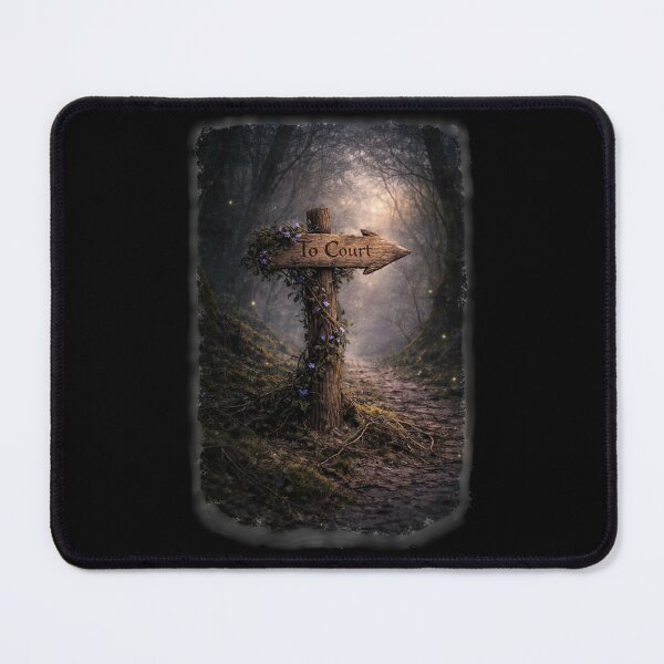 Item preview, Enchanted "To Court" Signpost Fairy Forest Path Twilight Glow – Dark Romance Fae Art designed and sold by DarkRomanceMom.