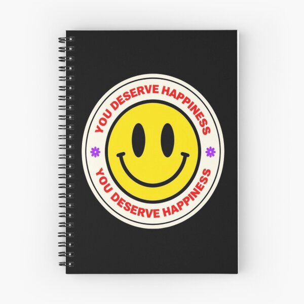 Item preview, Smiley Face "You Deserve Happiness" Motivational Quote Design – Positive Mental Health Gift Idea designed and sold by Bright Nest Studio.