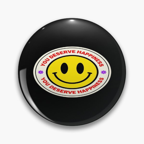 Item preview, Smiley Face "You Deserve Happiness" Motivational Quote Design – Positive Mental Health Gift Idea designed and sold by Bright Nest Studio.