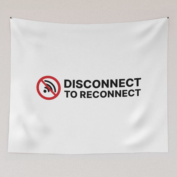 Item preview, Disconnect to Reconnect / No Internet / No WiFi / Offline Symbol (V3 on Black) designed and sold by STUDIO-72.