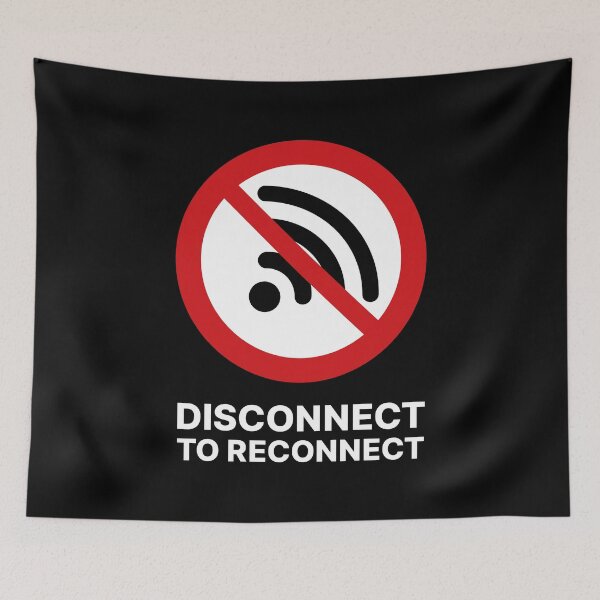 Item preview, Disconnect to Reconnect / No Internet / No WiFi / Offline Symbol (V2 on Black) designed and sold by STUDIO-72.