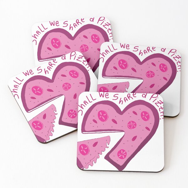 Item preview, Shall We Share a Pizza? – Cute Pizza Love Illustration designed and sold by chicadelosrulos.