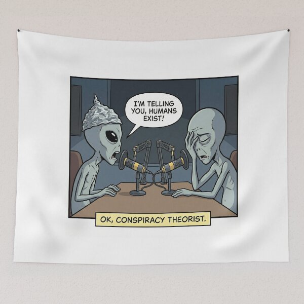 Item preview, Alien Conspiracy Theory Podcast Funny Design designed and sold by NOVALOOMARCH.