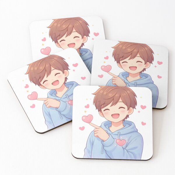 Item preview, Cute Kawaii Boy Pointing Heart – Valentine’s Day Love Illustration designed and sold by MysticPurpleHue.