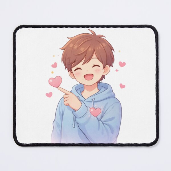 Item preview, Cute Kawaii Boy Pointing Heart – Valentine’s Day Love Illustration designed and sold by MysticPurpleHue.