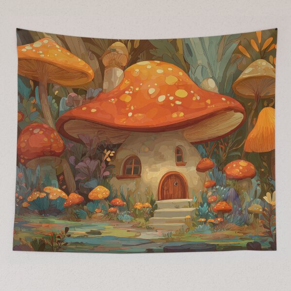 Item preview, Little house among big mushrooms designed and sold by anytka.