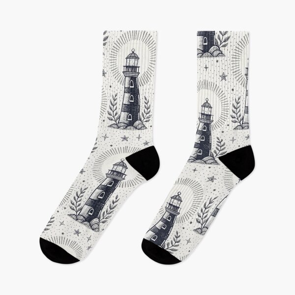 Item preview, Vintage lighthouse pattern, maritime illustration designed and sold by AestheticsTime.