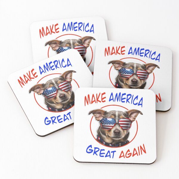 Item preview, Funny cute dog with red white blue sunglasses 4th of July make America great again designed and sold by hollycooper.