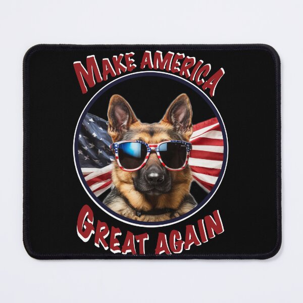 Item preview, Make America Great Again Patriotic red white blue American flag German shepherd with sunglasses  designed and sold by hollycooper.