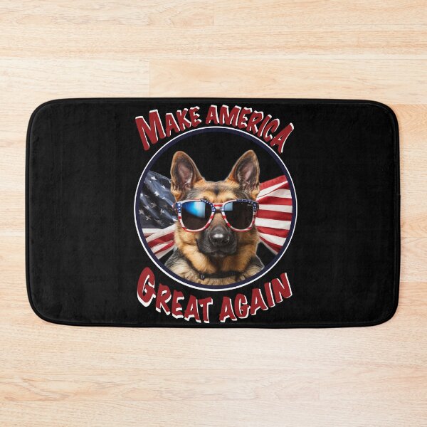 Item preview, Make America Great Again Patriotic red white blue American flag German shepherd with sunglasses  designed and sold by hollycooper.