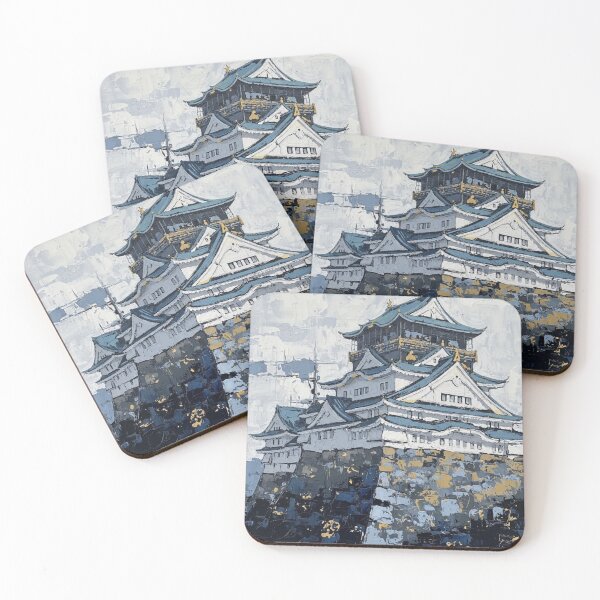 Item preview, Impasto-Style Digital Art: Japanese Castle Memory Gold designed and sold by EEpression.