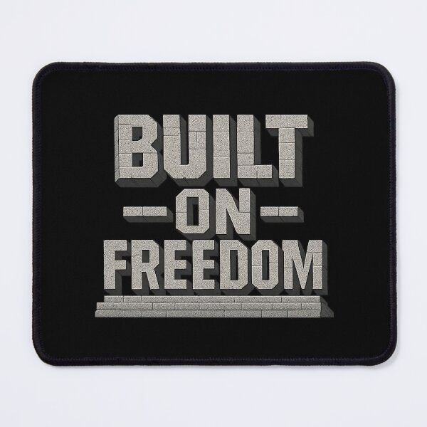 Item preview, Built on Freedom - Patriotic Stone Typography designed and sold by MKreative Studio.